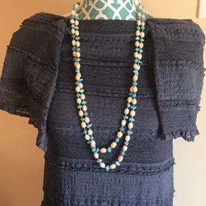 Boho Chic BackStage Blue Crochet Lace  Dress